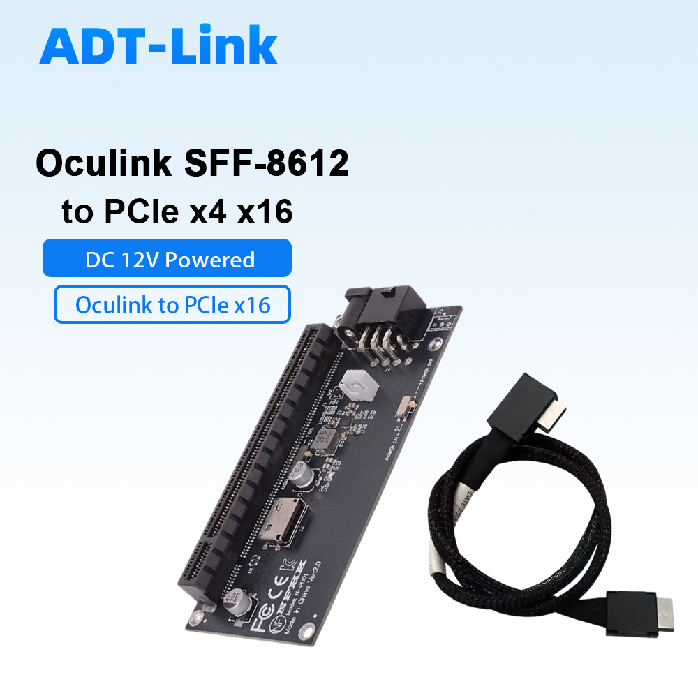 Pcie 4.0 X16 Riser Cable 90 Degree - بطاقة محول Oculink SFF-8612 إلى PCIe