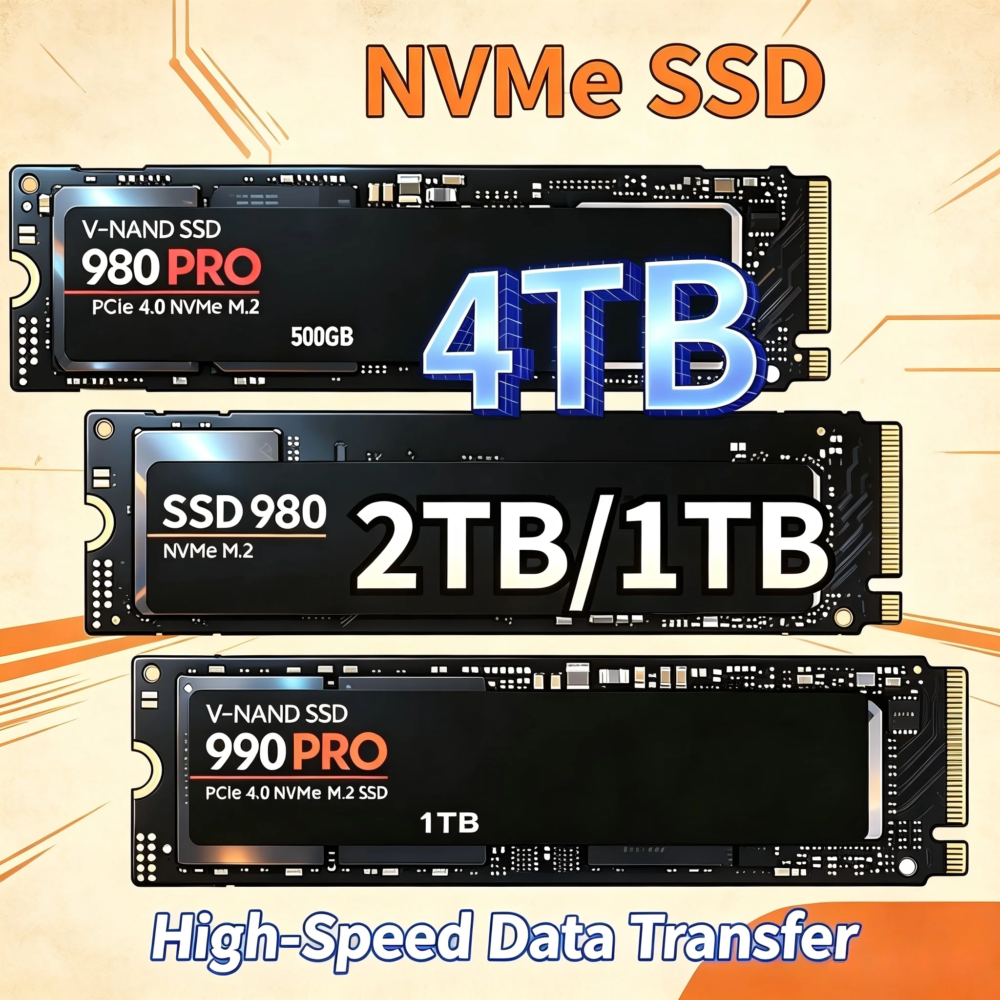 M.2 Nvme 4Tb Pcie 4.0 Ssd - قرص SSD أصلي من نوع 980Pro