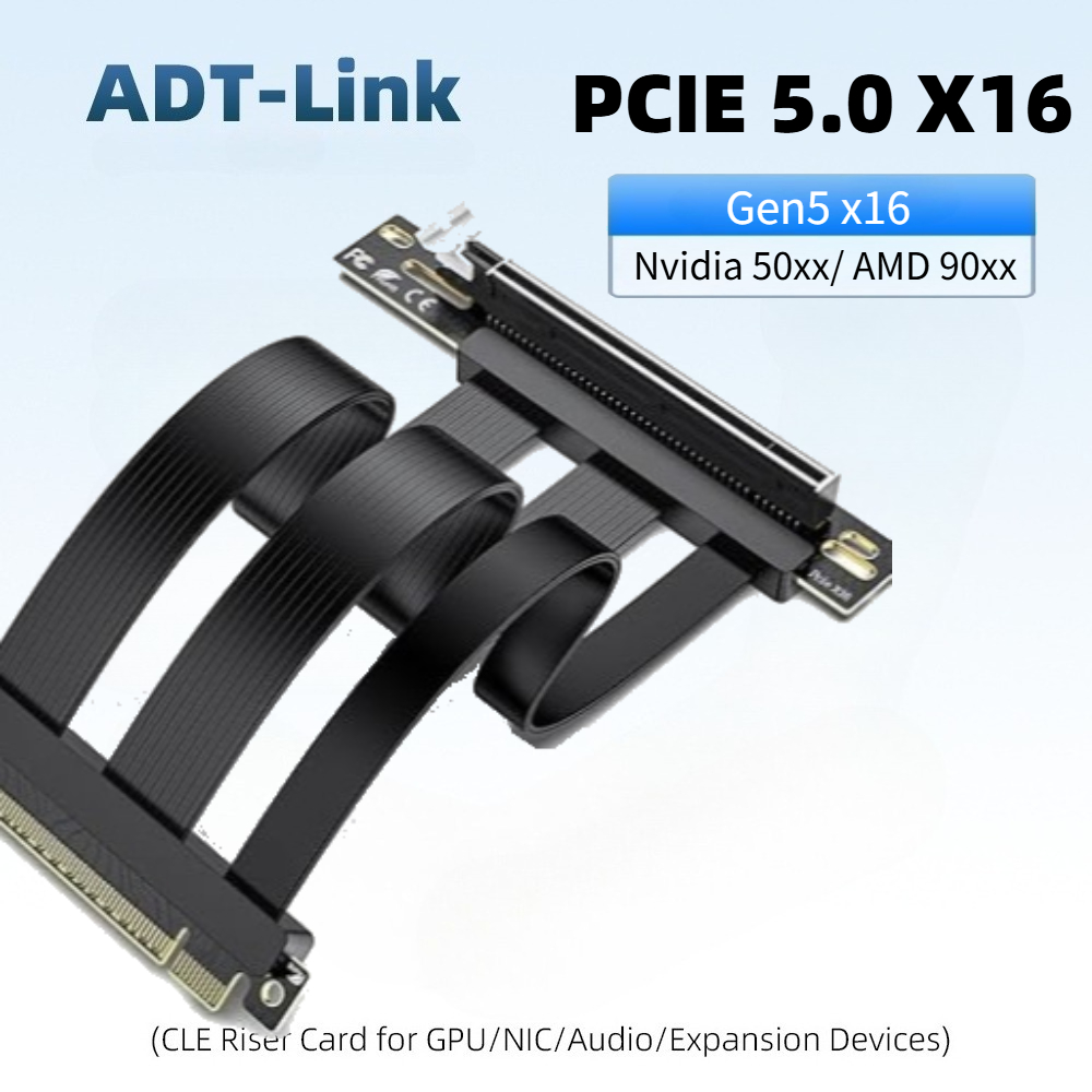 Pcie 4.0 X16 Riser Cable 90 Degree - كابل رايزر PCIE 5.0 x16، مثالي