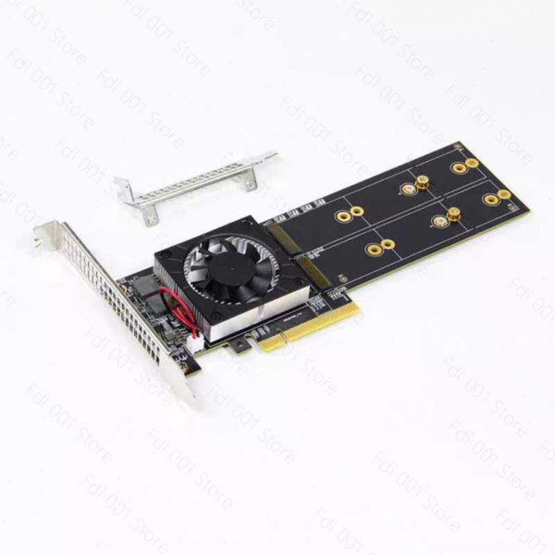 Quad M.2 Nvme Pcie Bifurcation Card - بطاقة توسعة PCIe بدون الحاجة لتقسيم
