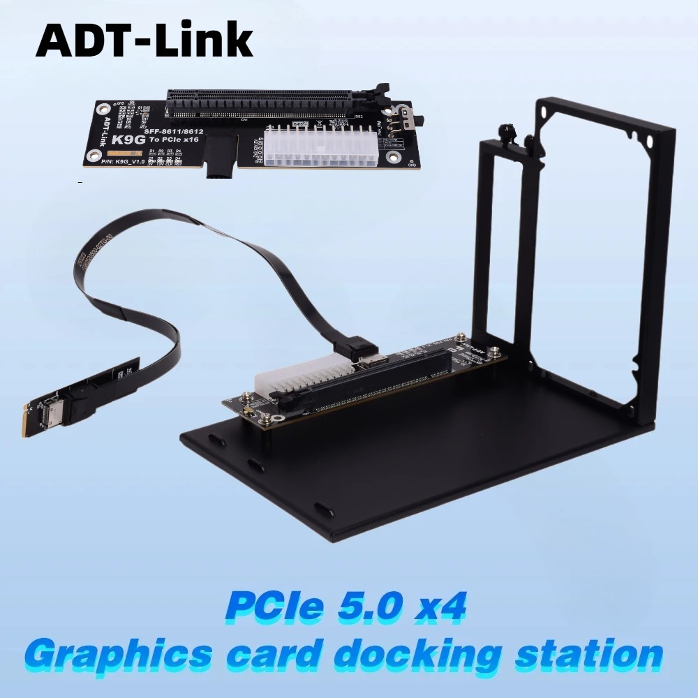 External Gpu Dock Pcie 4.0 Oculink - محول ADT-Link PCIe 5.0 4.0 128Gbps