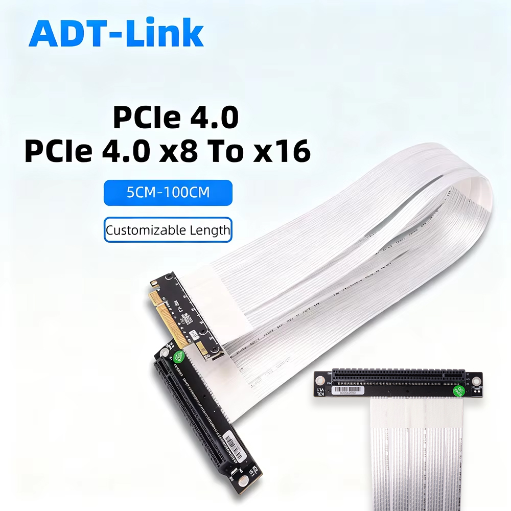 Pcie 4.0 X16 Riser Cable 90 Degree - ADT-Link PCIE 4.0 3.0 X8 إلى