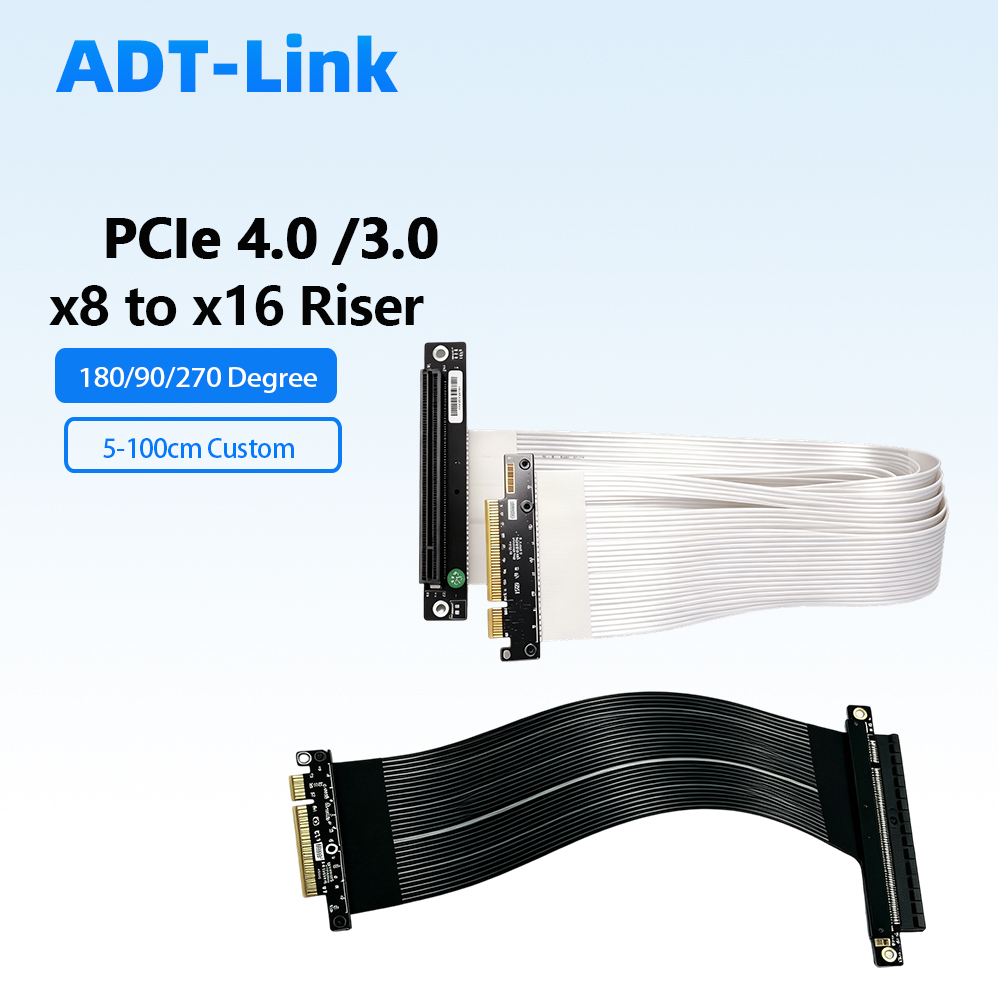 Pcie 4.0 X16 Riser Cable 90 Degree - كابل تمديد ADT-Link PCIe 4.0 /