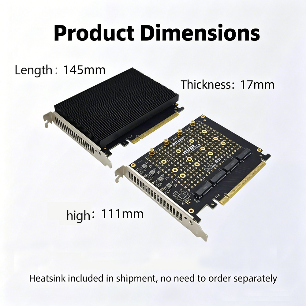 بطاقة محول PCIe 4.0 X16 إلى 4  - مراجعة Quad M.2 Nvme Pcie Bifurcation Card وسعره