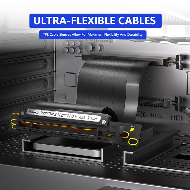 90 درجة PCI-E X16 4.0 كابل مرن - مراجعة Pcie 4.0 X16 Riser Cable 90 Degree وسعره