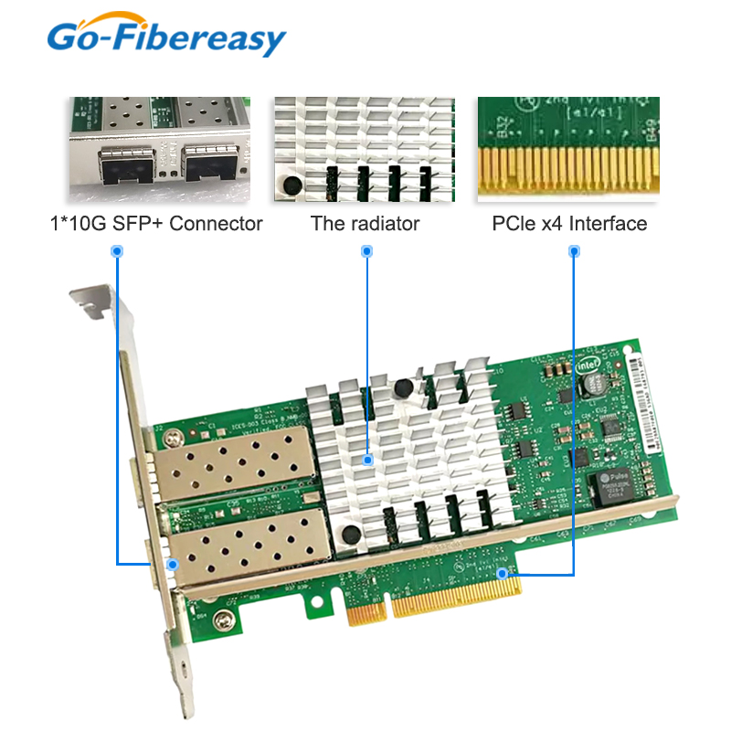 بطاقة شبكة X520-DA2 10Gb SFP+P - مراجعة 10Gb Sfp+ Pcie Network Card Dual Port وسعره