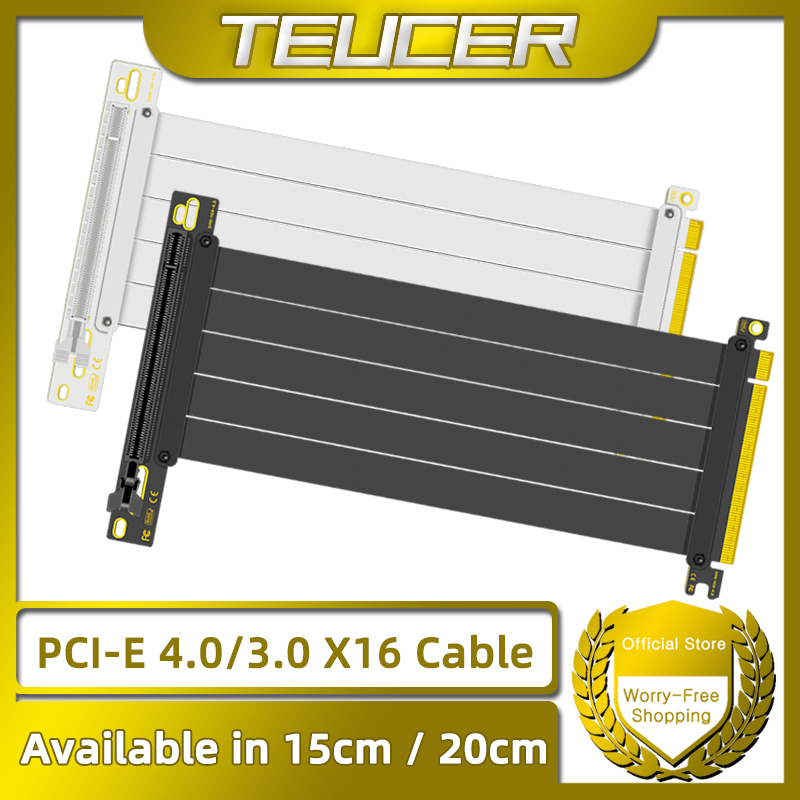 TEUCER PCI-E 4.0 X16 كابل Rise - مراجعة Pcie 4.0 X16 Riser Cable 90 Degree وسعره