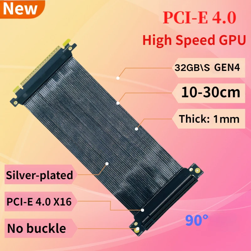 PCI-E 4.0X16 بطاقة الرسومات كا - مراجعة Pcie 4.0 X16 Riser Cable 90 Degree وسعره
