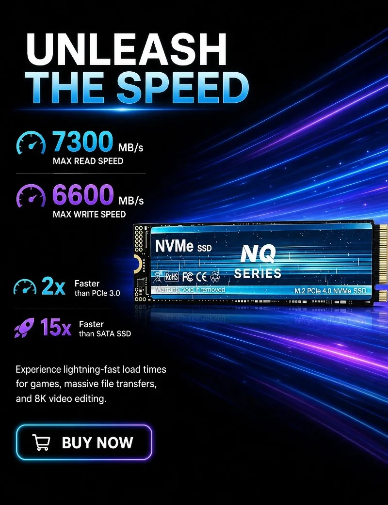 قرص SSD داخلي NQ بسعة 2 تيرابا - مراجعة M.2 Nvme 4Tb Pcie 4.0 Ssd وسعره