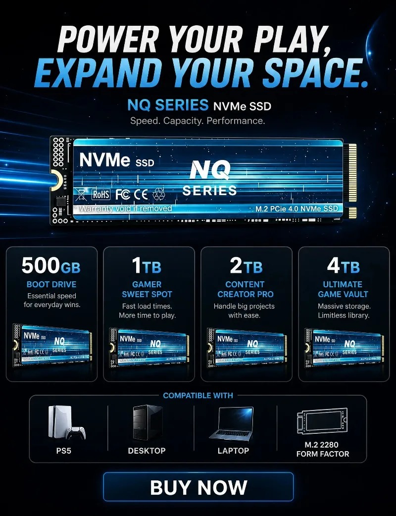 قرص SSD داخلي NQ بسعة 2 تيرابا - مراجعة M.2 Nvme 4Tb Pcie 4.0 Ssd وسعره
