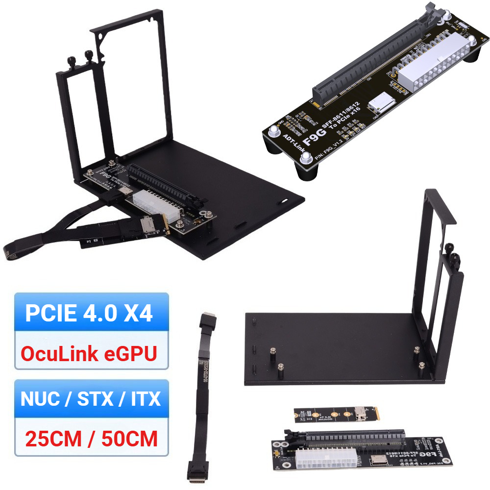 F9G-BK7 EGPU Oculink GPU Dock  - مراجعة External Gpu Dock Pcie 4.0 Oculink وسعره