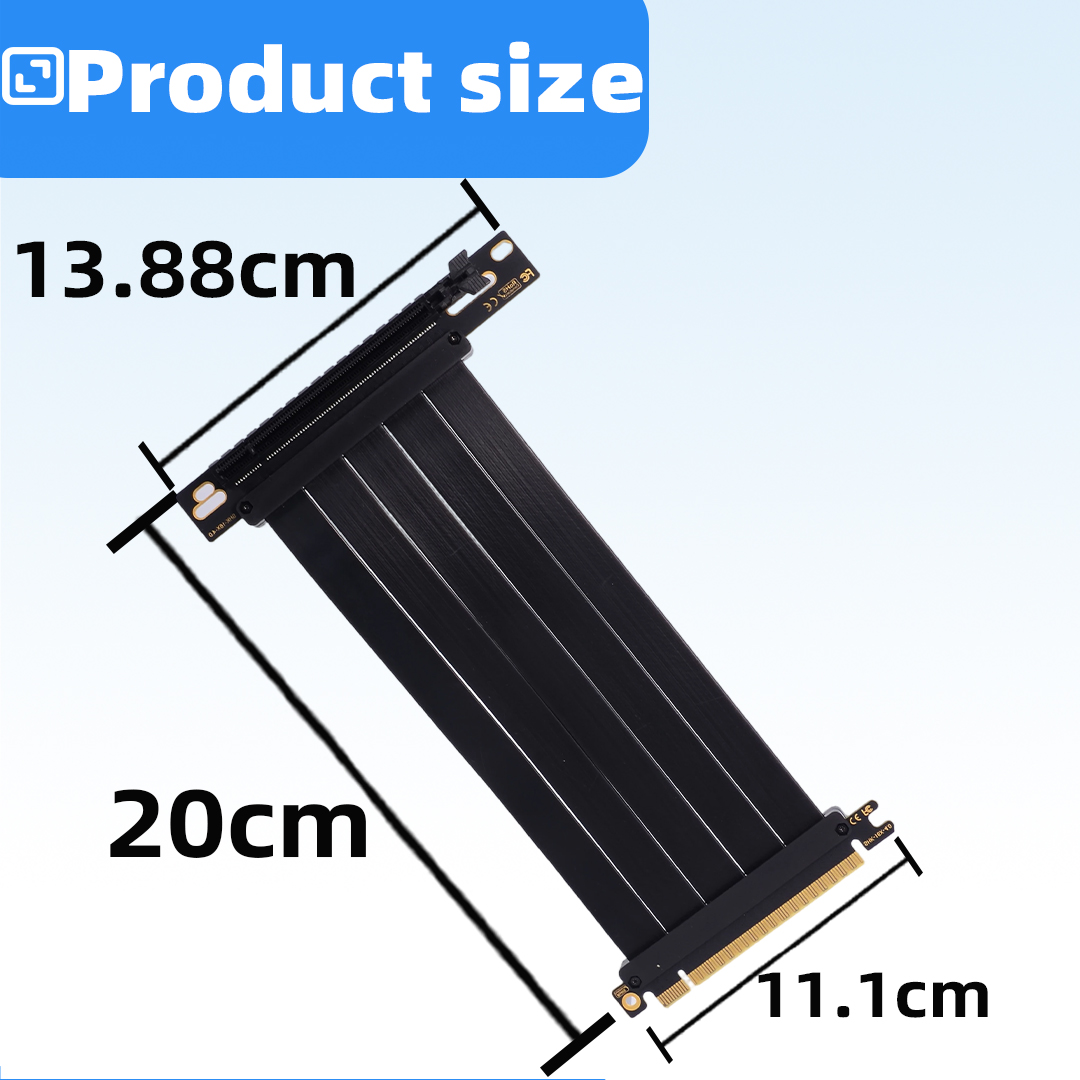 كابل تمديد بطاقة الرسومات PCIE - مراجعة Pcie 4.0 X16 Riser Cable 90 Degree وسعره