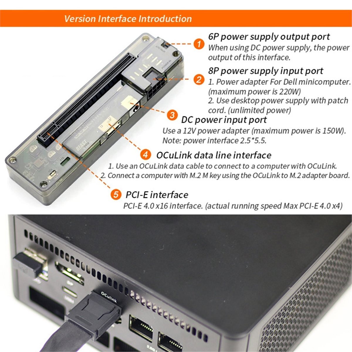 عرض ترويجي: محول OCuLink GPU م - مراجعة External Gpu Dock Pcie 4.0 Oculink وسعره