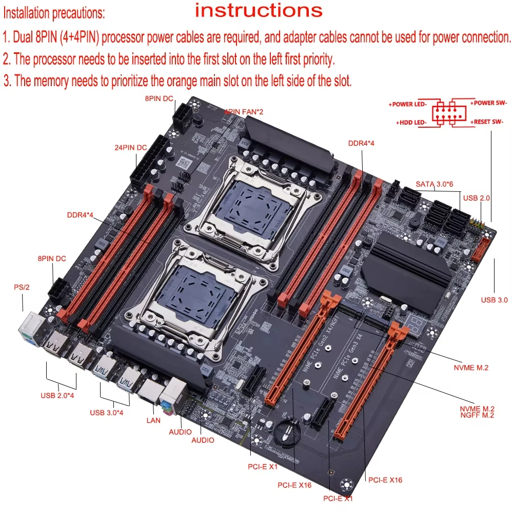 لوحة أم للألعاب X99 ثنائية الم - مراجعة X99 Dual Cpu Motherboard Combo وسعره